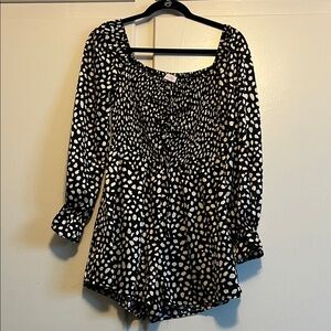 Pink Lily Black and White Polka Dot Jumpsuit